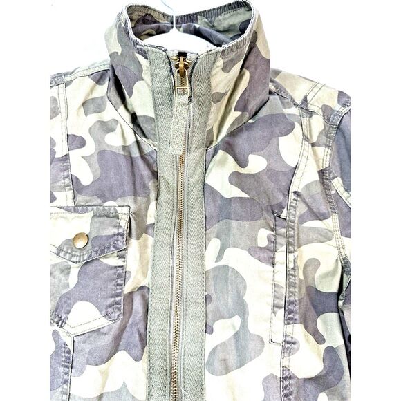MIAMI Utility Jacket Womens L  Green Camouflage Safari Anorak Zip Up Military - Picture 4 of 13